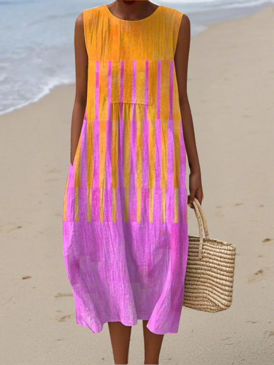 Byron | Sunset Stripe Midi Dress